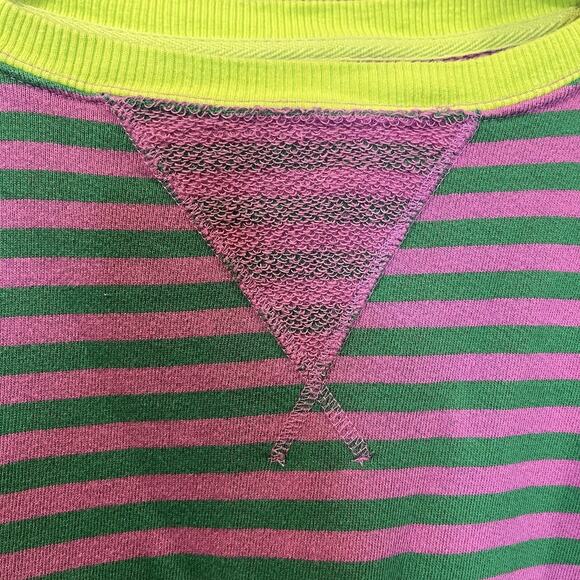 We The Free Women's Classic Striped Crew Neck Terry Sweatshirt Lg Free People - Picture 3 of 6